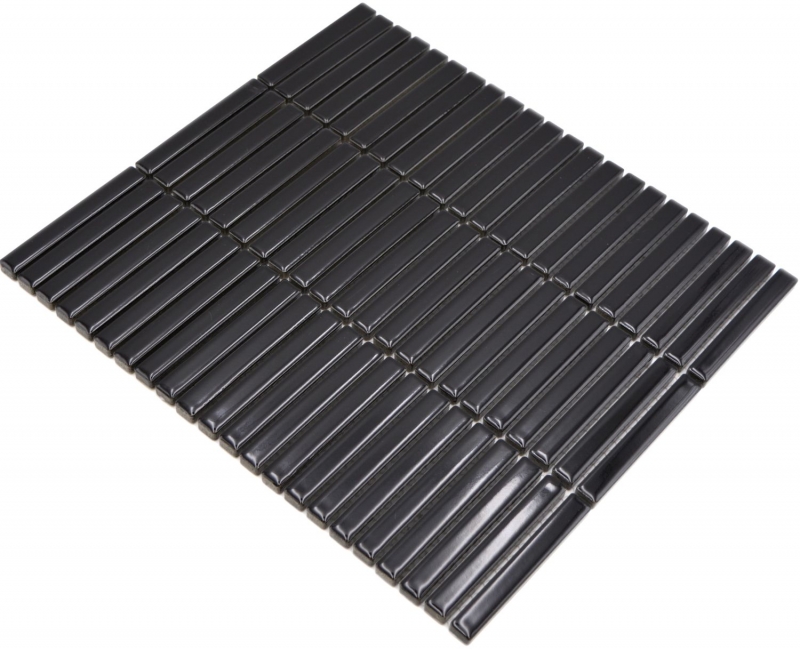 Hand-painted ceramic mosaic mosaic tiles black glossy wall kitchen bathroom shower MOS24-CG21_m