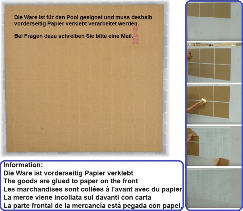 Glass mosaic mosaic tile Pastel Blue Gray Classic paper-bonded - MOS200-A52