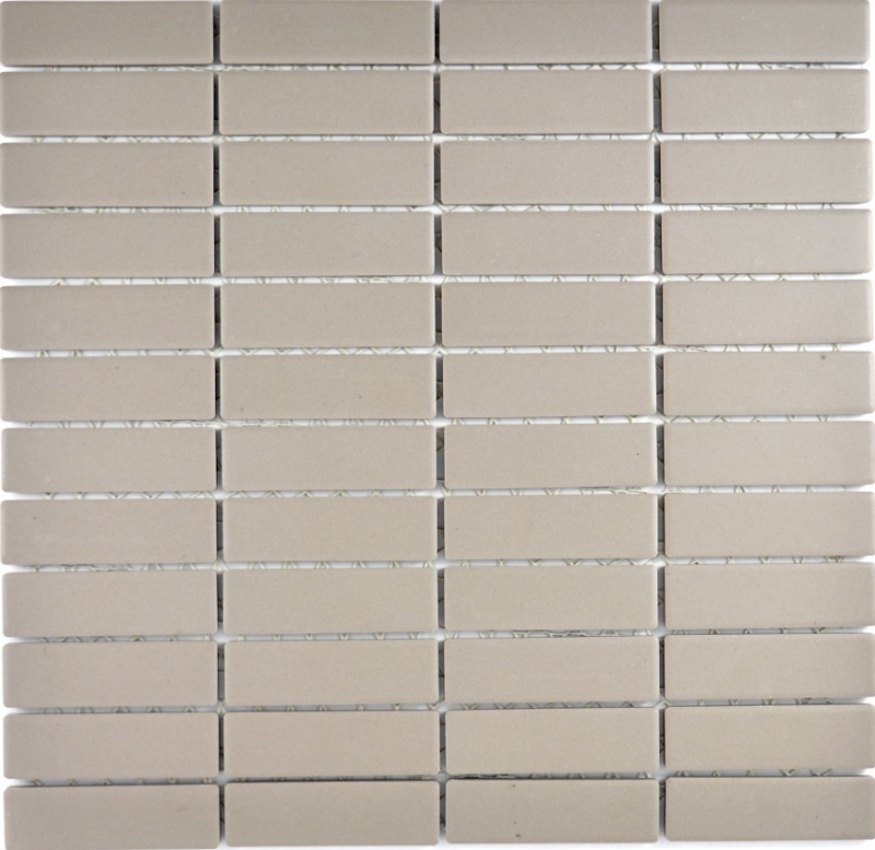 Mosaic tile ceramic rods light gray unglazed MOS24-1202_f