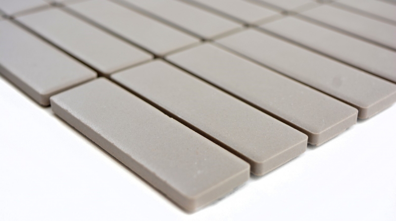 Mosaic tile ceramic rods light gray unglazed MOS24-1202_f