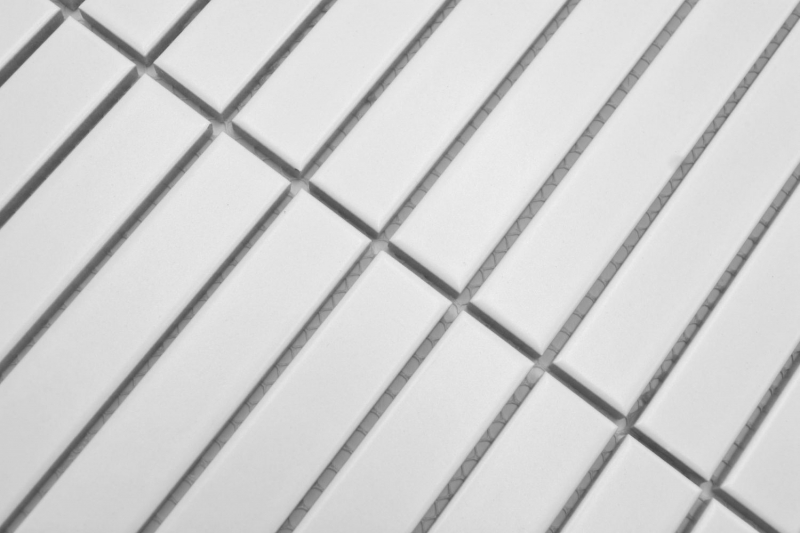 Ceramic mosaic rods Modern Art white matt MOS24-S20