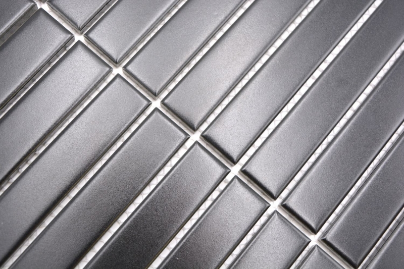 Ceramic mosaic rods Modern Art black matt MOS24-S60