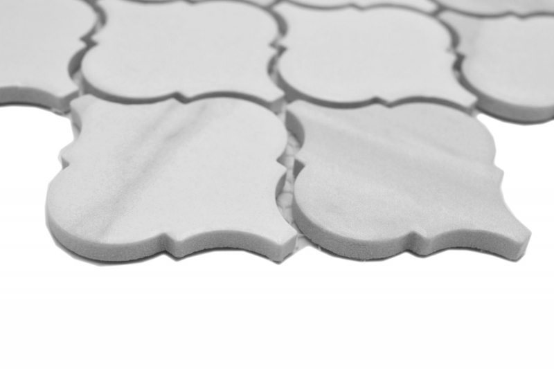 Ceramic mosaic Florentine Carrara look vintage white gray matt MOS13-0201
