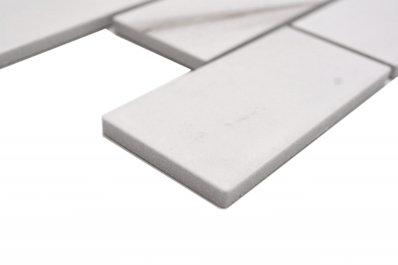 Ceramic mosaic tile bonded wall tile Calacatta white gray-brown matt MOS26M-1112