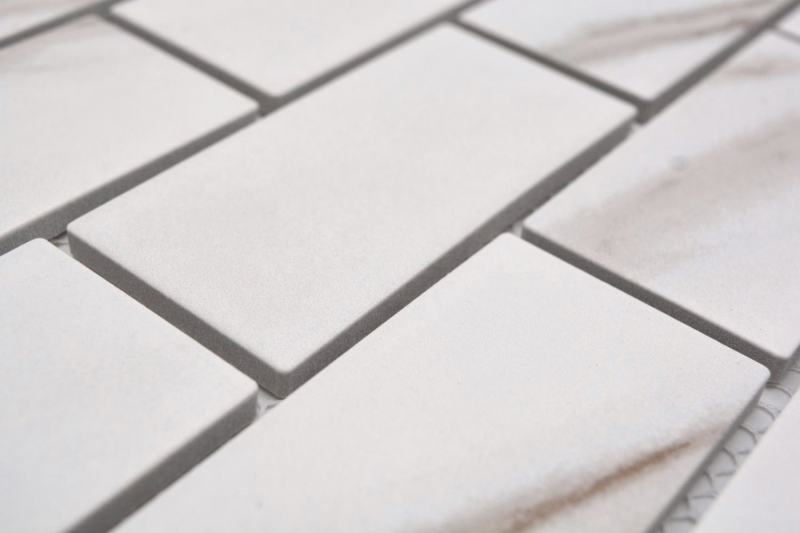 Ceramic mosaic tile bonded wall tile Calacatta white gray-brown matt MOS26M-1112