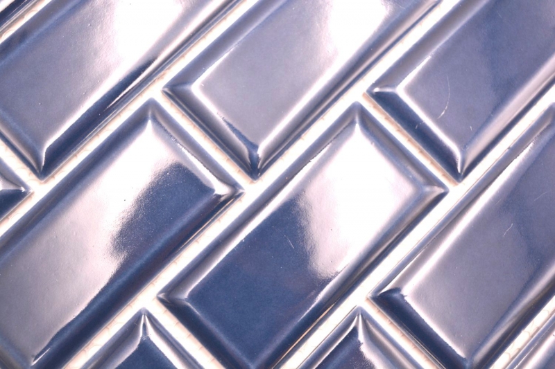 Ceramic mosaic tile Metro composite look uni cobalt blue MOS24-04K