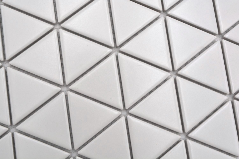 Ceramic mosaic tile triangle diamond plain white matt MOS13-t41