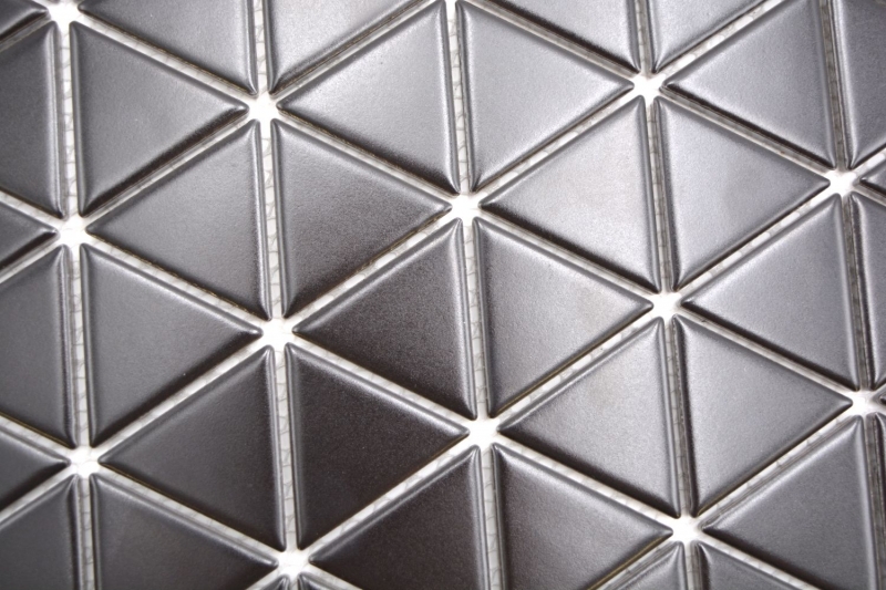 Ceramic mosaic tile triangle diamond plain black matt MOS13-t49