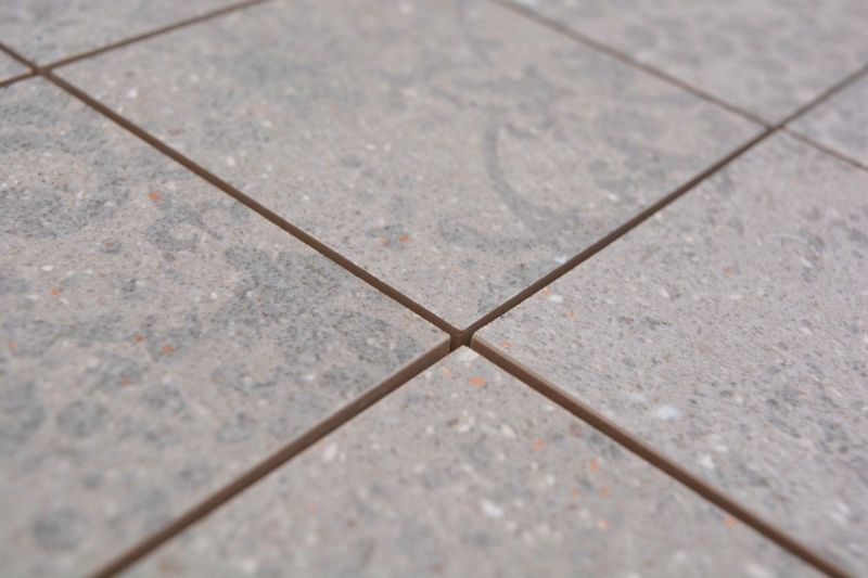 Ceramic mosaic tile porcelain stoneware light gray anthracite patterned MOS23-G7