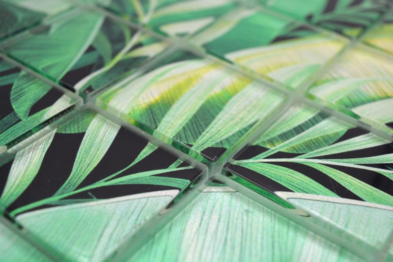 Glass mosaic mosaic tile rainforest green leaves look MOS88-Pic01