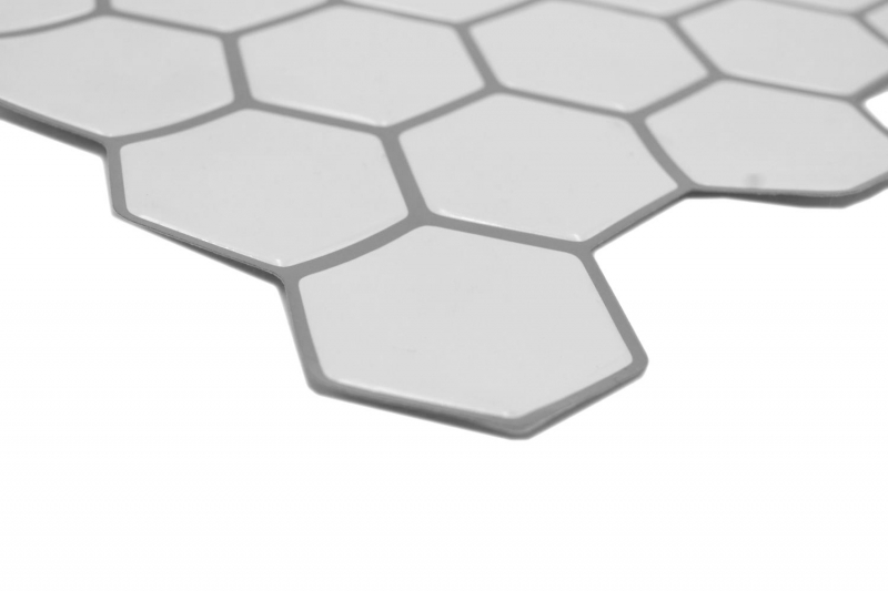 Self-adhesive mosaic film vinyl hexagon look white MOS200-H01