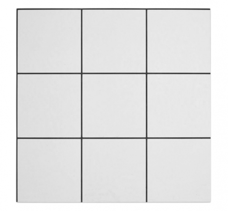 Self-adhesive mosaic mat metal white tile look with black joint MOS200-W01