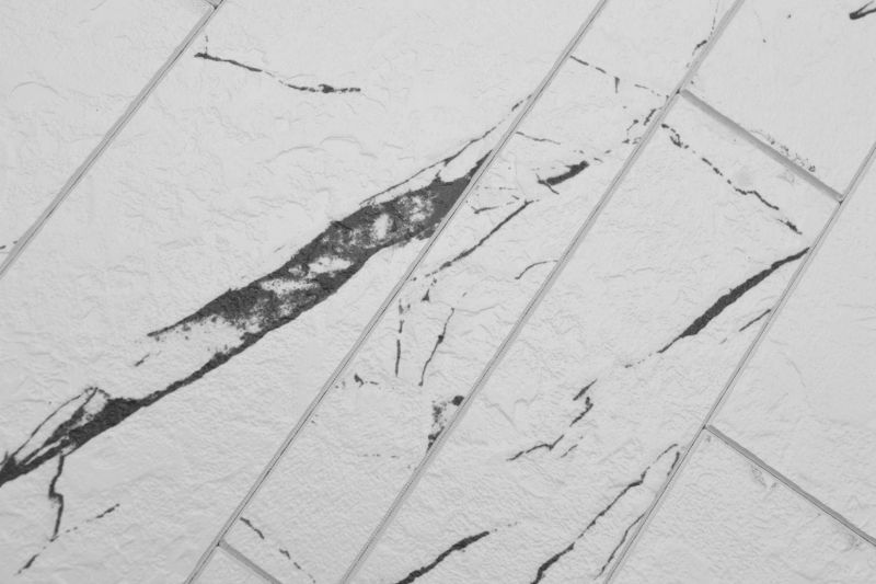 Self-adhesive mosaic mat vinyl stone look white black gray Carrara look rectangular MOS200-SP02