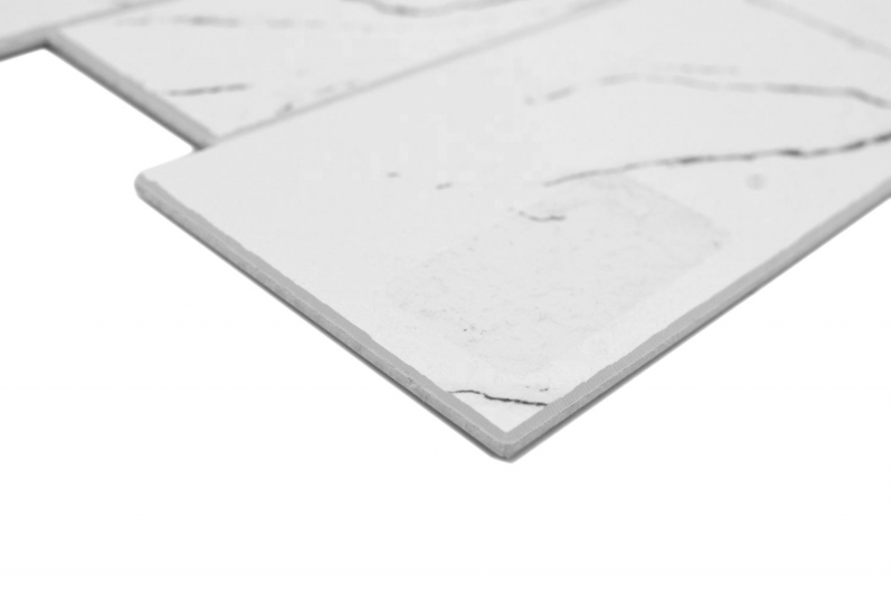 Self-adhesive mosaic mat vinyl stone look white black gray Carrara look rectangular MOS200-SP02