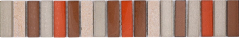 Natural stone mosaic tiles glass mosaic border beige brown glossy wall floor kitchen bathroom shower - MOS92-BO1110_f
