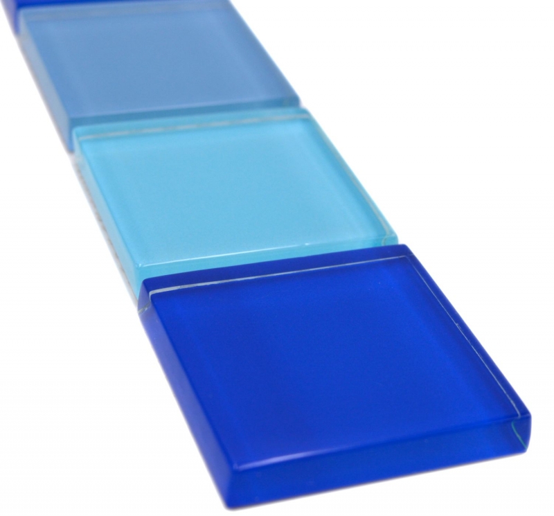Glass mosaic mosaic tiles glass border blue glossy wall kitchen bathroom shower MOS92-BO19480