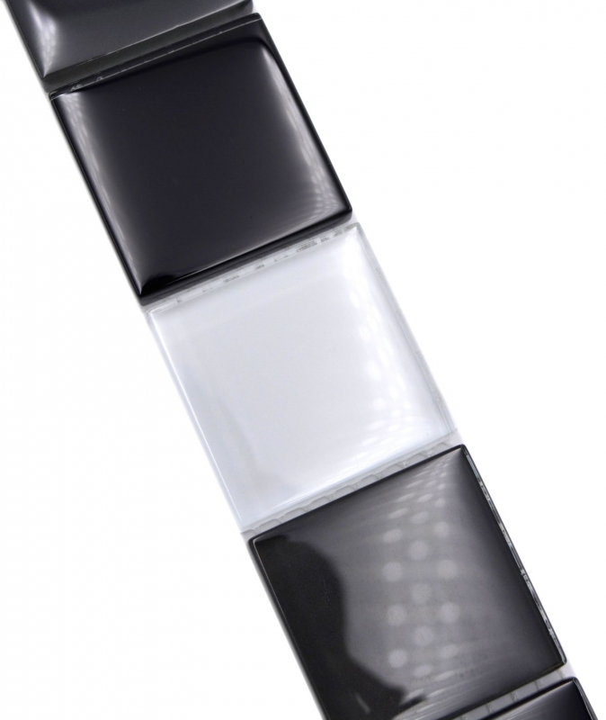 Glass mosaic mosaic tiles glass border black gray white glossy wall kitchen bathroom shower MOS92-BO19481