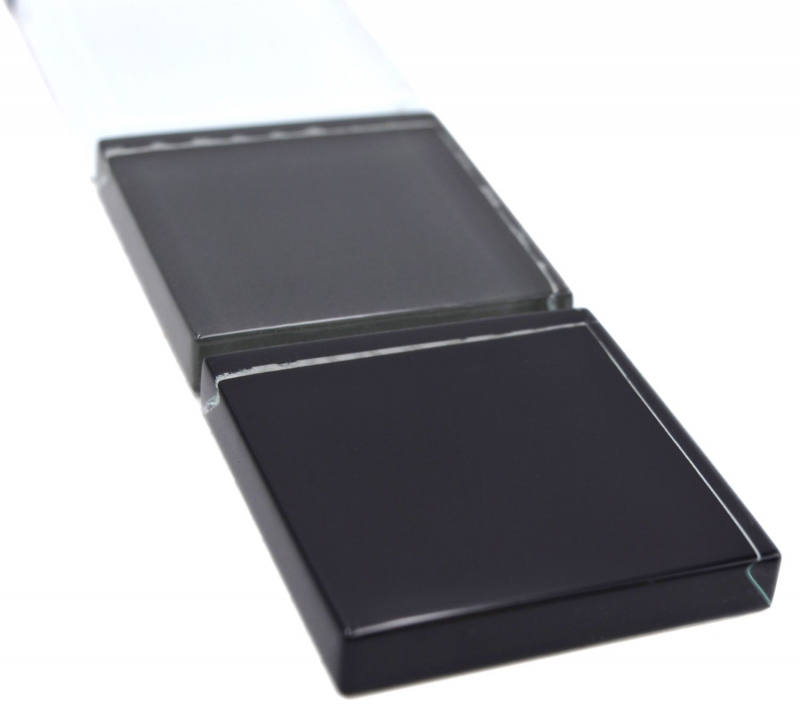 Glass mosaic mosaic tiles glass border black gray white glossy wall kitchen bathroom shower MOS92-BO19481