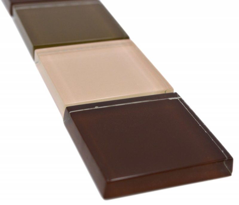 Glass mosaic mosaic tiles glass border beige brown glossy wall kitchen bathroom shower MOS92-BO19482
