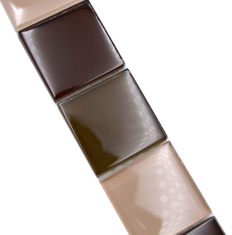 Glass mosaic mosaic tiles glass border beige brown glossy wall kitchen bathroom shower MOS92-BO19482_f