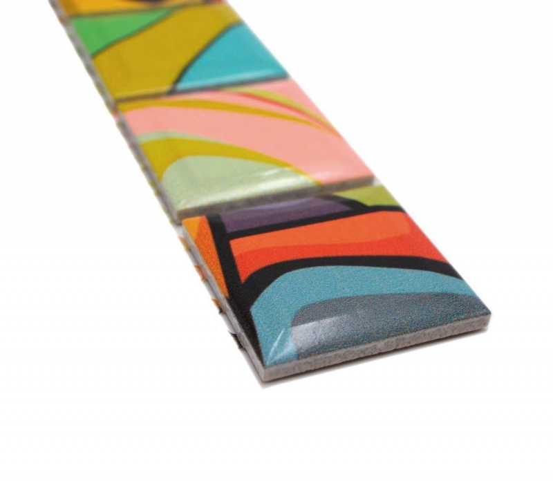 Mosaic border colorful Pop UP ART Andy Warhole style retro motif ceramic MOS14BOR-1605