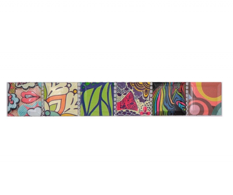 Mosaic border colorful retro motif mosaic Pop UP ART Andy Warhole Style MOS14BOR-1606