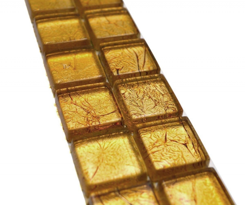 Mosaic border Glass mosaic Mosaic tile Gold structure MOS120BOR-0782