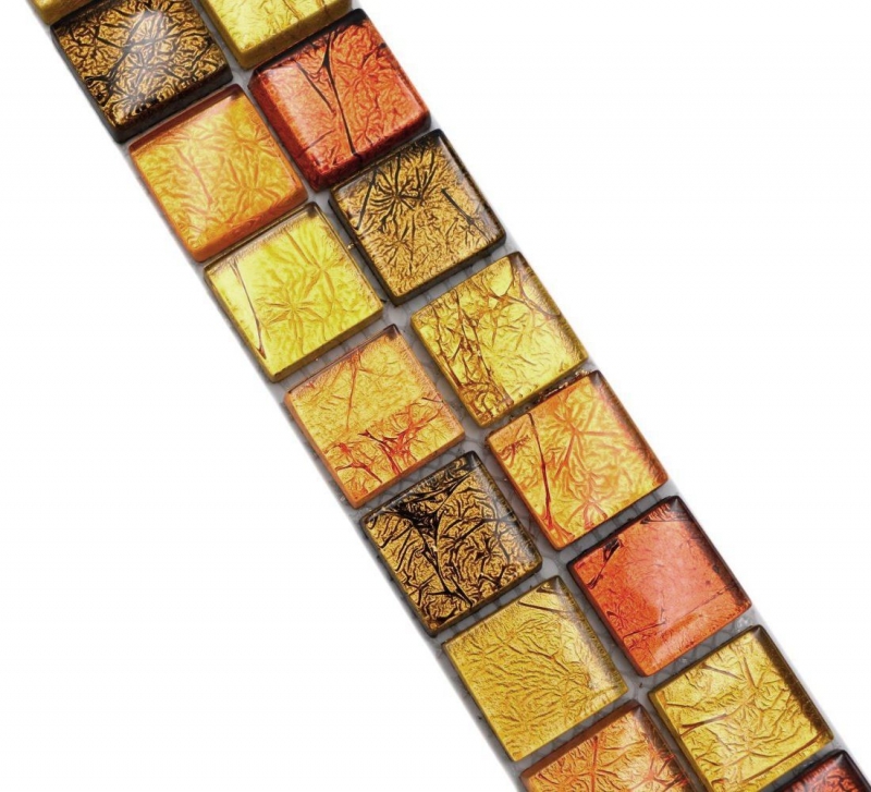 Mosaic border Border glass mosaic mosaic tile gold orange structure MOS120BOR-07814