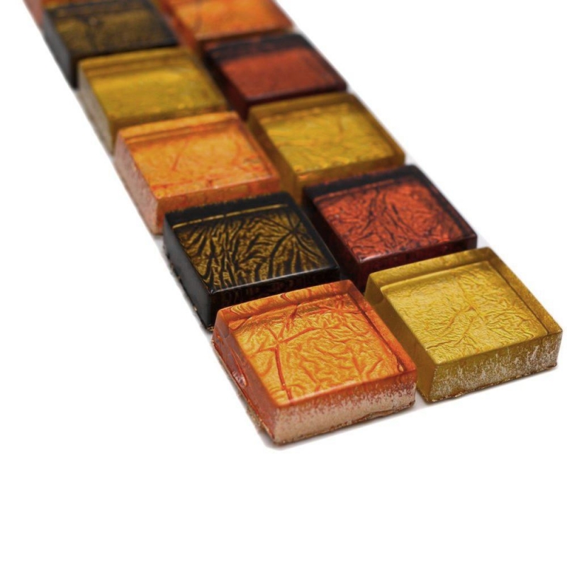 Mosaic border Border glass mosaic mosaic tile gold orange structure MOS120BOR-07814