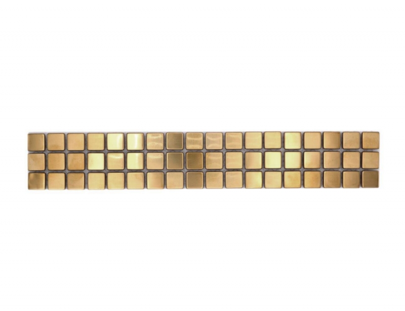 Mosaic border Gold stainless steel lightly brushed MOS129BOR-0707