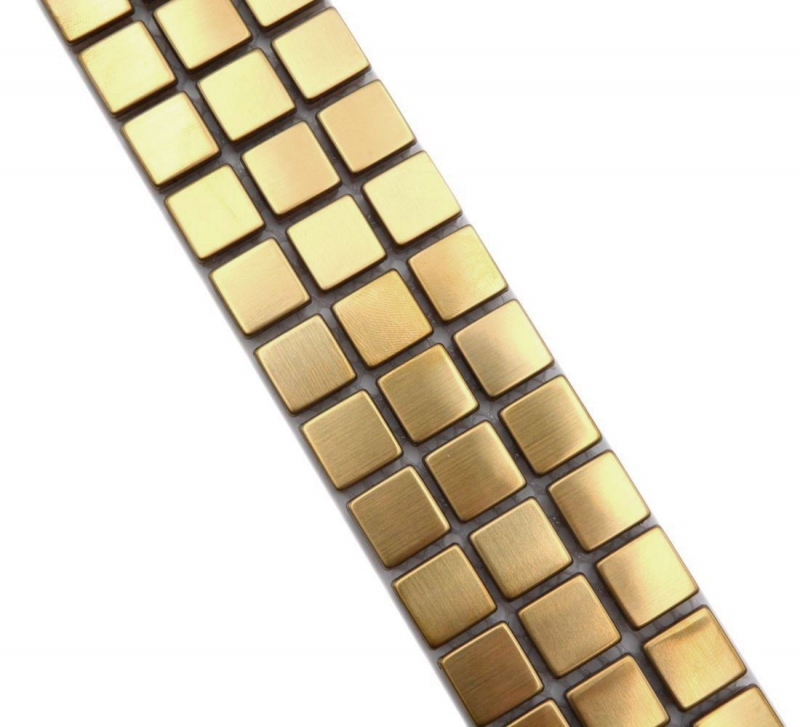 Mosaic border Gold stainless steel lightly brushed MOS129BOR-0707