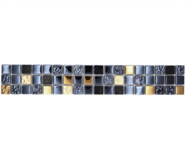 Mosaic border Border glass mosaic natural stone black gold coated MOS92BOR-650