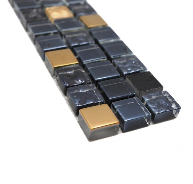 Mosaic border Border glass mosaic natural stone black gold coated MOS92BOR-650