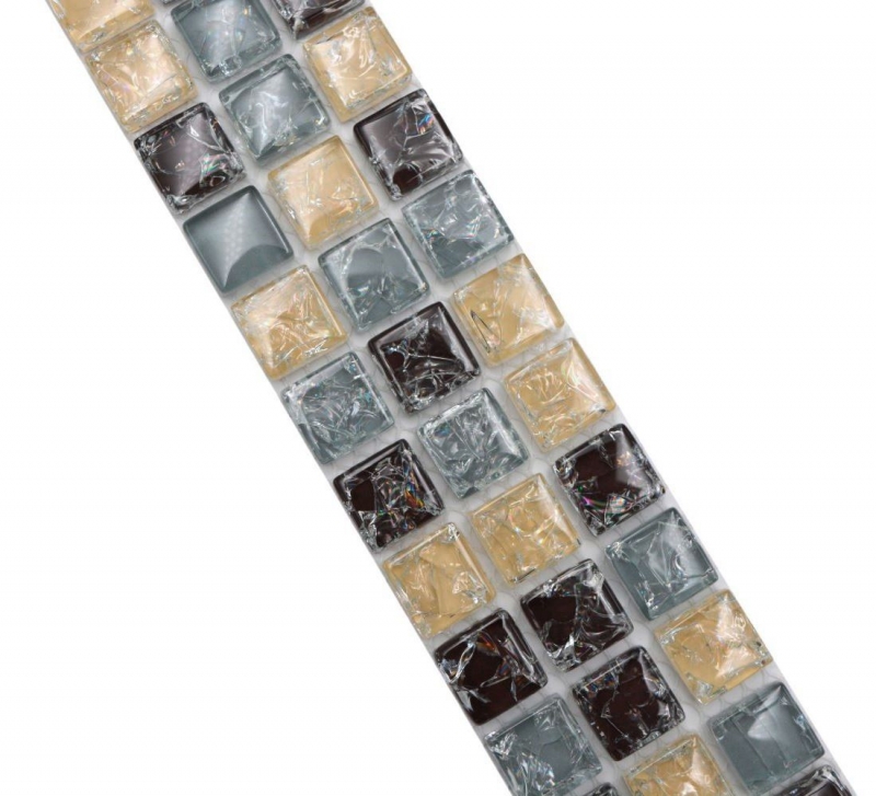 Mosaic Border Glass mosaic broken mix gray beige brown MOS92BOR-1302