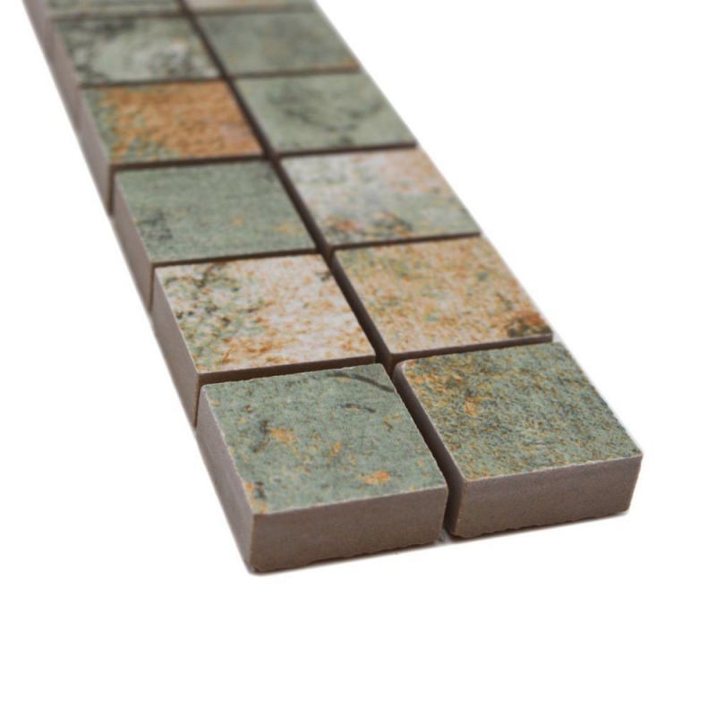Mosaic border Vintage 25 mix beige-brown-green MOS18BOR-25CB