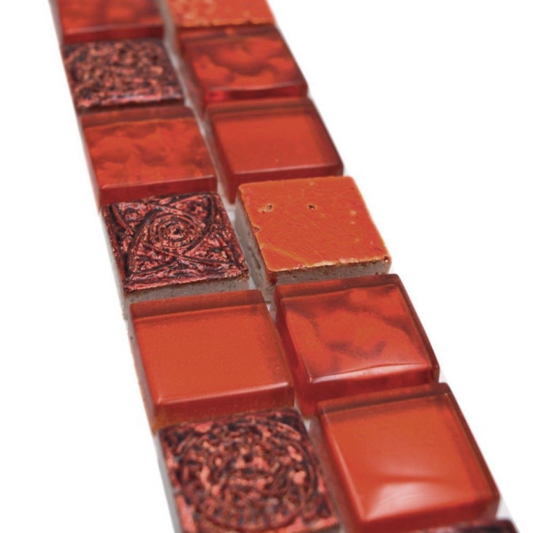 Mosaic border Border glass mosaic resin mix red structure MOS83BOR-CB30