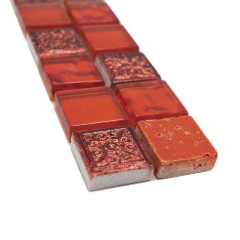 Mosaic border Border glass mosaic resin mix red structure MOS83BOR-CB30