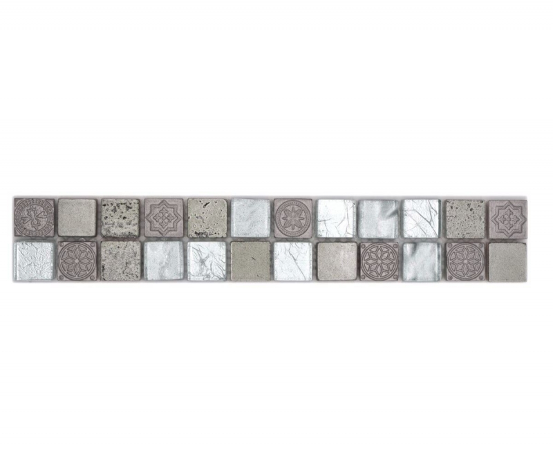 Mosaic border Border glass mosaic resin mix silver structure MOS83BOR-CB33