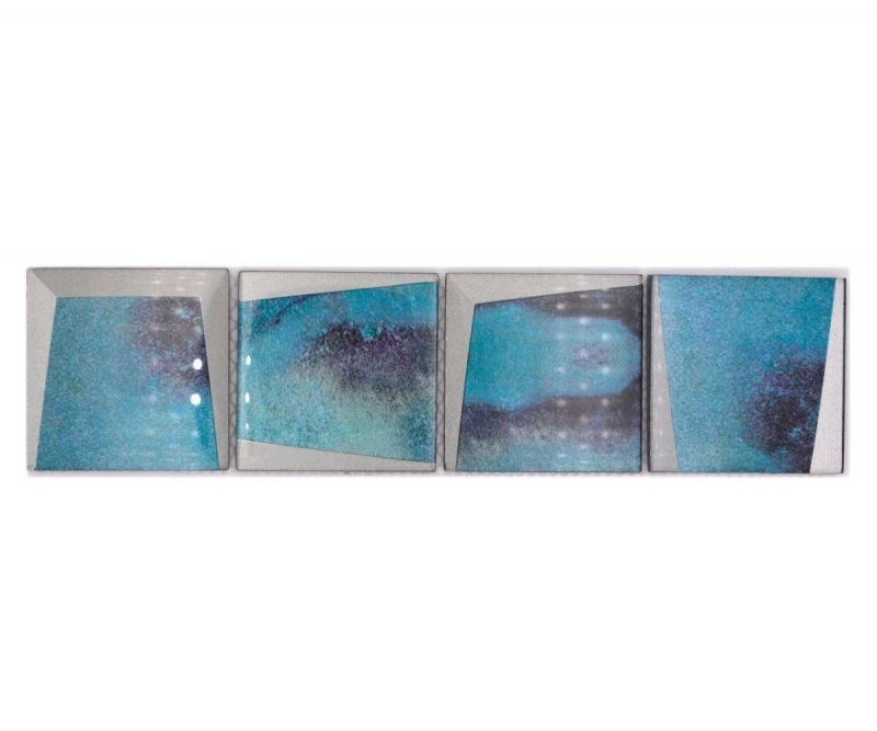 Mosaic border Glass mosaic 3D look blue MOS88BOR-XB10