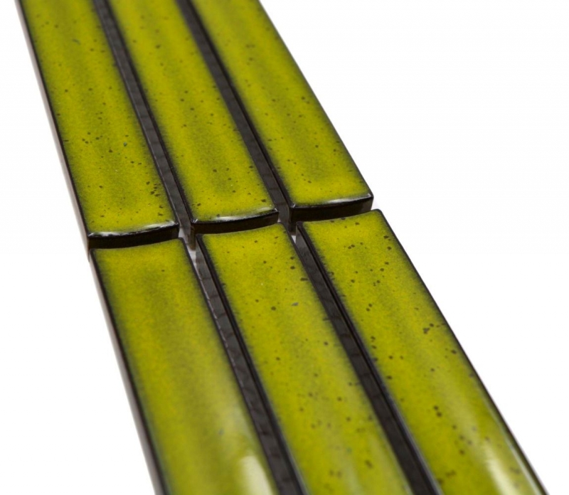 Mosaic border border rods light green speckled glossy MOS24BOR-CS16