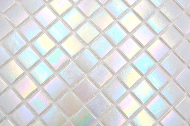 Glass mosaic mosaic tile Iridium White Flip Flop Color MOS240-WA02-P