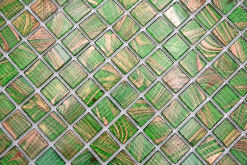 Glass mosaic mosaic tile light pearl green light green gold copper iridescent MOS230-G24
