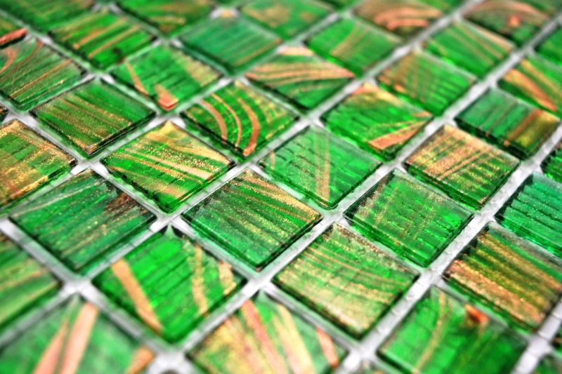 Glass mosaic mosaic tile light pearl green light green gold copper iridescent MOS230-G24