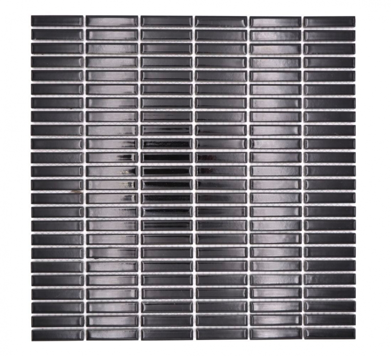 Ceramic mosaic black glossy bamboo look mosaic tile kitchen wall tile backsplash bathroom shower wall MOS24-BM2_f