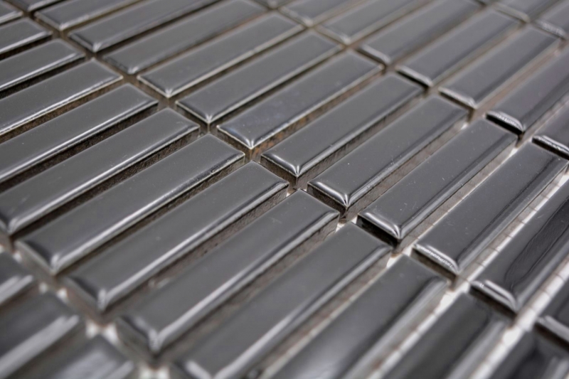 Ceramic mosaic black glossy bamboo look mosaic tile kitchen wall tile backsplash bathroom shower wall MOS24-BM2_f