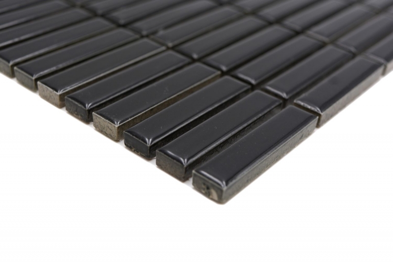Ceramic mosaic black glossy bamboo look mosaic tile kitchen wall tile backsplash bathroom shower wall MOS24-BM2_f