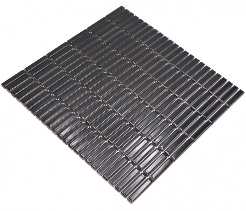 Ceramic mosaic black glossy bamboo look mosaic tile kitchen wall tile backsplash bathroom shower wall MOS24-BM2_f