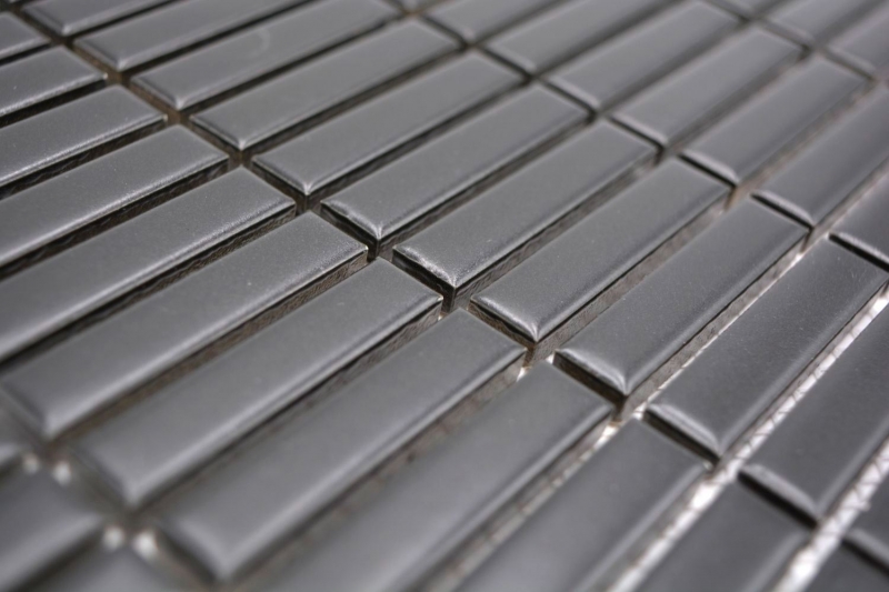 Ceramic mosaic black matt bamboo look mosaic tile kitchen wall tile backsplash bathroom shower wall MOS24-BM8_f