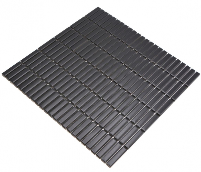 Ceramic mosaic black matt bamboo look mosaic tile kitchen wall tile backsplash bathroom shower wall MOS24-BM8_f