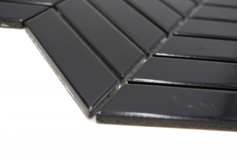 Ceramic mosaic black glossy arrow-look mosaic tile kitchen wall tile backsplash bathroom shower wall MOS24-EV39_f
